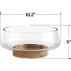 BRINJOY Extra Large Glass Salad Bowl Set - Party Salad Bowls with Acacia Wood Base and Serving Utensils - Elegant and Practical Kitchen Must-Have - 3 of 4
