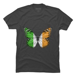 Men's Design By Humans Butterfly Flag Of Ireland By GiftsIdeas T-Shirt - 1 of 2