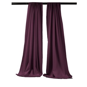 Slickblue Pack of 2 Polyester Backdrop Drapes – 96"H x 58"W, Rod Pocket, Semi Sheer, Serged Edges, 41 Colors Options - 1 of 3