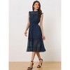 Allegra K Women's Sleeveless Smocked Waist Gilding Metallic Stars Chiffon Party Dress - 4 of 4