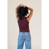POPLINEN Charlie Ribbed Organic Cotton Tank - Port  M - 2 of 4