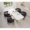 Set of 2 Upholstered Dining Chair Modern Accent Chair Comfy Side Chair Leisure Chair, Beige/Emerald/Gray/Black/Orange-ModernLuxe - 2 of 4