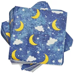Sparkle and Bash 100-Pack Twinkle Twinkle Disposable Paper Napkins 6.5" Baby Shower Party Supplies