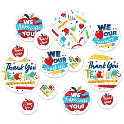 Big Dot of Happiness Thank You Teachers - Teacher Appreciation Giant Circle Confetti - Party Decorations - Large Confetti 27 Count