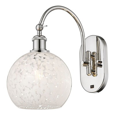 White Mouchette - 1 Light Arm Swivels Side to Side Wall Sconce In Modern Style-13.5 Inches Tall and 8 Inches Wide