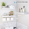 Bathroom Shelves Over Toilet - Wall Mounted Floating Shelves 16 inch Set of 3 - 3 of 4