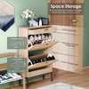 Brafabhome Narrow Shoe Storage Cabinet with 2 Flip Drawers, Freestanding Entryway Rattan Shoe Rack for Sneakers, High Heels and Slippers | 12 Pairs - 3 of 4