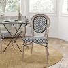 Merrick Lane Mael Stacking Thonet Bistro Style Chair with Arms, Textilene Seat, and Bamboo Finished Metal Frame for Indoor/Outdoor Use - 2 of 4