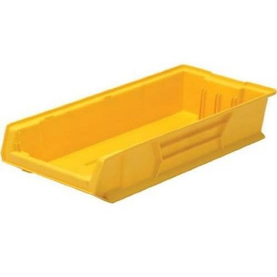 Quantum Storage Systems Hulk 24" Container, 23-7/8"L X 11"W X 7"H, Stackable, Polypropylene, Yellow, Made In Usa