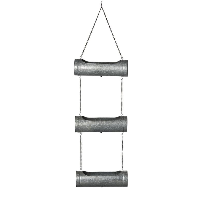 Gardener's Supply Company Galvanized Triple Hanging Planter | 3 Tier Sturdy Metal Rustic Farmhouse Decorative Wall Planters for Indoor & Outdoor, 5 of 8