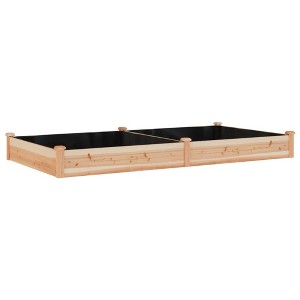 vidaXL Garden Raised Bed Natural wood Solid fir wood, Non-woven fabric - 94.5" x 47.2" x 9.8" Natural - 1 of 4