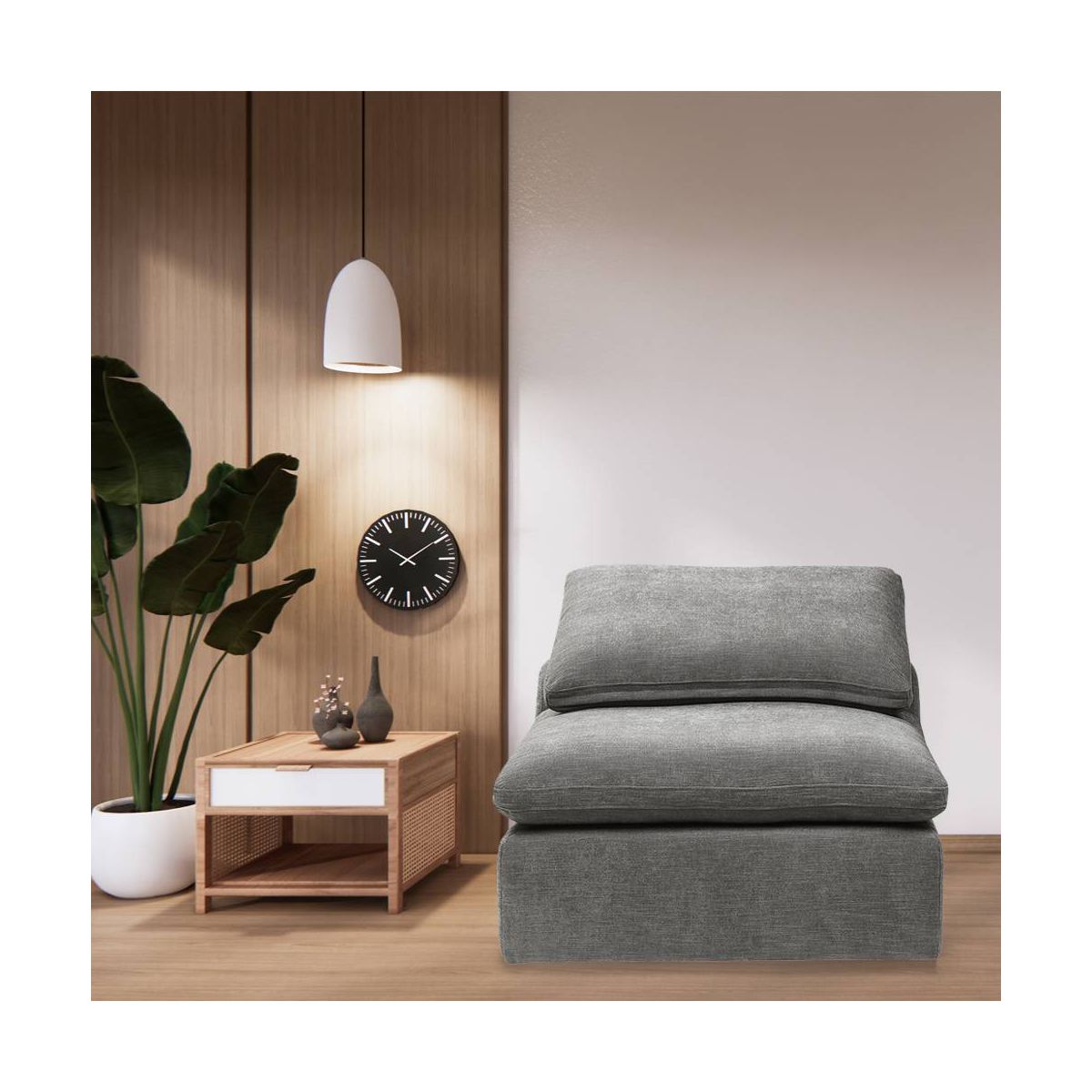 38" Naveen Ottoman and Bench Gray Linen - Acme Furniture - thumbnail 2