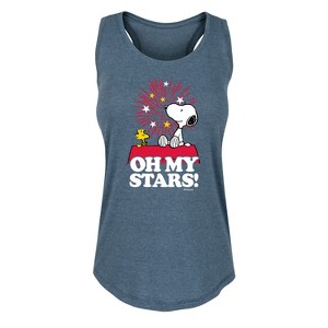Women's - Peanuts - Oh My Stars Graphic Racerback Tank - 1 of 4