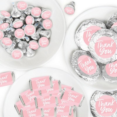 Big Dot of Happiness Pink Elegantly Simple - Guest Party Favors Candy Favor Sticker Kit - 304 Pieces