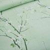 Soft Brushed Microfiber Duvet Cover Set, Plum Blossom Floral, Green, Queen 90x90 Inches with Zipper and Corner Ties - 3 of 4