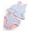 RuffleButts Toddler UPF50+ Reversible Peplum Tankini - 3 of 4