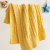 Cotton Cable Knit Toddler Blanket, Super Soft Warm Breathable Baby Blanket - NTBAY - 4 of 4
