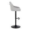 LumiSource Set of 2 Hannah Adjustable Barstools Black Metal/Gray Fabric - 3 of 4