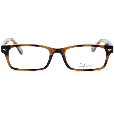 Enhance Designer Reading Glasses EN3928-45 mm X-Small Tortoise Brown Gold Havana