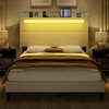 AMERLIFE Bed Frame with LED Lights & Wingback Headboard - 2 of 2