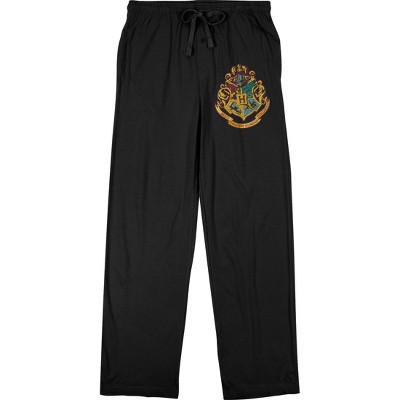 Harry Potter Hogwarts Crest Men's Black Sleep Pajama Pants : Target