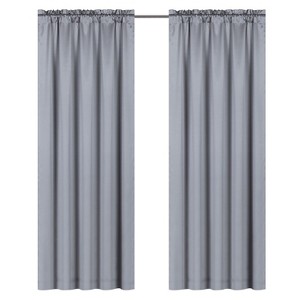 Kate Aurora Lux Living Complete 9 Piece Semi Sheer Rod Pocket Window Curtain & Valance Set - 1 of 4