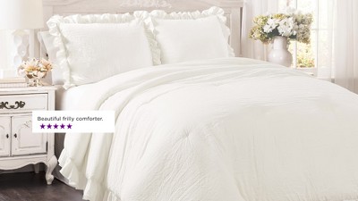 Lush Decor Wheat Reyna Comforter Ruffled 3 Piece Set with Pillow Sham, orders GarageBin