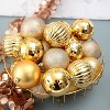 34 PCS Shatterproof Christmas Ball Ornaments, Bulk Xmas Tree Decor Set | Holiday Wedding & Mardi Gras Hanging Decorations - 2 of 4