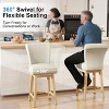 Vipbear 26/30 In Counter Height Swivel Barstool with Back,Modern Fabric Swivel Barstools Chair for Kitchen Island,Pub Upholstered Solid Wood Legs - 3 of 4