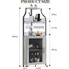 Wine Bar Cabinet with Large Storage Space and Detachable Wine Rack, Wine Cabinets with Glass Holder and Mesh Door for Dining Room, Living Room - 3 of 4