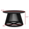 Sapphtopaz Modern Coffee Table Nordic Style Coffee Bar Round End Table with Solid Wood Hollowed-Out Base for Living Room, Bedroom - 2 of 4