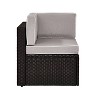 Palm Harbor Outdoor Wicker Corner Chair - Gray - Crosley: Steel Frame, UV-Resistant, Polyester Cushions - 4 of 4