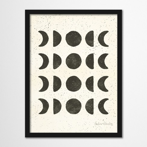 Americanflat Abstract Wall Art Room Decor - Moon Phases Black