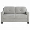 Royal Hampton Loveseat, Track Armrest, 58 Inch, Gray Fabric w Tufted Backrest - 3 of 4