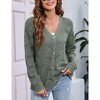 Coolmee Women's Cable Knit Cardigan Sweaters Chunky Button Up Long Sleeve Crew Neck Warm Loose Sweater Coats - 2 of 4