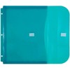JAM Paper 8 5/8'' x 11 1/2'' 12pk Plastic 3 Hole Punch Binder Envelopes, Hook & Loop Closure, 1" Expansion - Teal Blue - 3 of 4