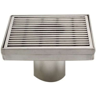 ALFI ABSD55D 5Inch x 5Inch Square Stainless Steel Shower Drain with Groove Lines