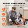VEVOR Drain Cleaner Machine 75FT x 3/8 Inch, Auto Feed Sewer Snake Drain Auger on Wheels, Portable Drain Cleaning Machine, Gray - 3 of 4