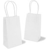 Blue Panda 50-Pack Small White Kraft Paper Bag, 6.25x3.5x2.5 in. Party Gift Bags with Handles, Bulk Retail Shopping Merchandise Bags - 3 of 4