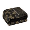 Home Mart Goods 7 Piece Black & Gold Floral Comforter Set Embroidery Soft Bedding - 4 of 4