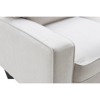 Serta Palisades 61" Cream Microfiber Loveseat with Pillow Back