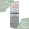 Elanze Designs Footprints In Sand Pink Grey 20 ounce Stainless Steel Travel Tumbler - 3 of 4