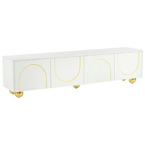 NicBex TV Stand for TVs up to 75 Inches,Modern Entertainment Center with 3 Cabinets and Adjustable shelves,White - 1 of 4