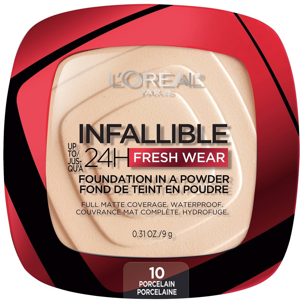 Photos - Foundation & Concealer LOreal L'Oreal Paris Infallible Up to 24H Fresh Wear Foundation in a Powder - 10 Porcelain - 0.31oz 