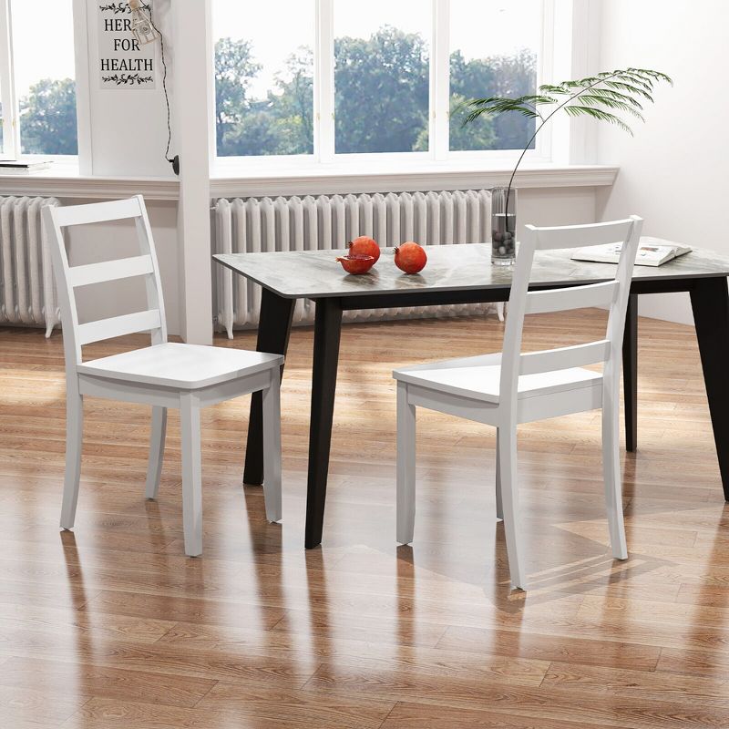 Tangkula Dining Chairs Set of 4 Wood Dining Room Kitchen Side Chairs for Living Room, 3 of 9
