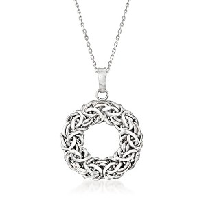 Ross-Simons Sterling Silver Byzantine Open Circle Pendant Necklace - 1 of 4