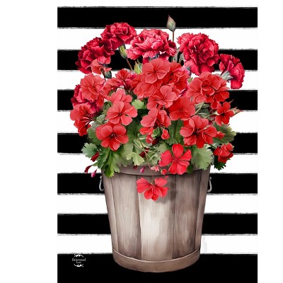 Briarwood Lane Spring Garden Flag 12x18 For Outdoor Striped Geraniums For Spring Garden Flag Flags For Outside