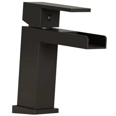BWE Waterfall Single Handle Single Hole Bathroom Faucet Bathroom Drip-Free Lavatory RV Sink Faucet