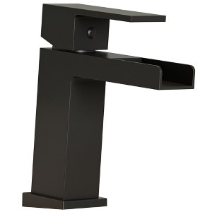 BWE Waterfall Single Handle Single Hole Bathroom Faucet Bathroom Drip-Free Lavatory RV Sink Faucet - 1 of 4