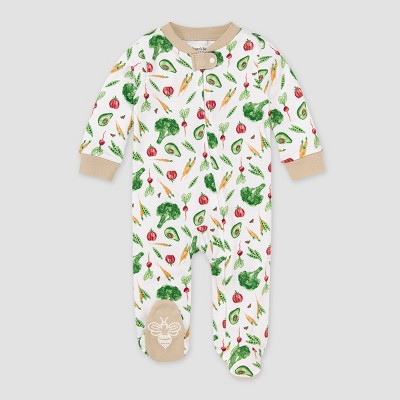 Image of Burt's Bees Baby® Veggie Time Sleep N' Play - Green/White 6-9M